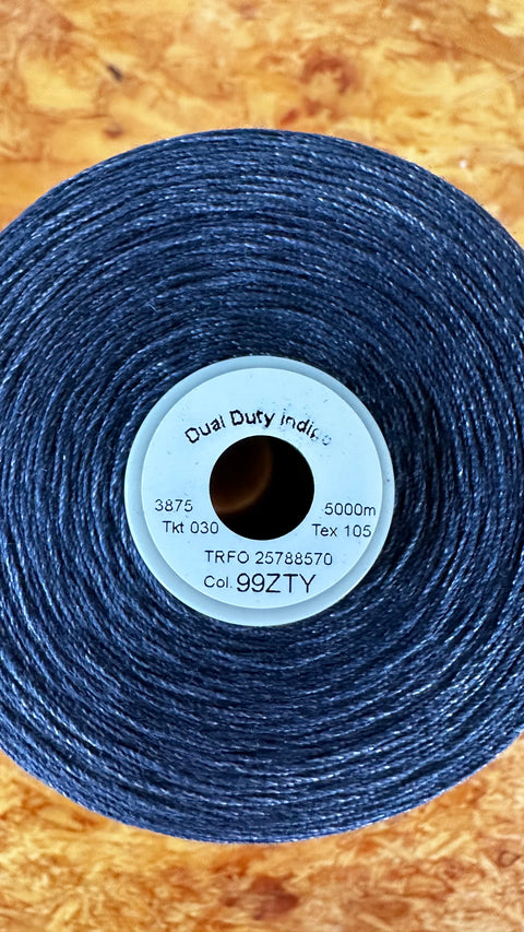 sewing thread coats dual duty  - tex105 - indigo (5000m)