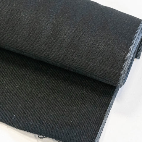 denimlab - selvagelab Italian Japanese deadstock stretch selvage black denim fabric - Belair stretch black