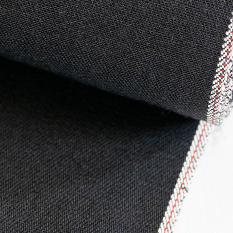 denimlab - selvagelab - japanese selvedge black denim fabric - nomad 110